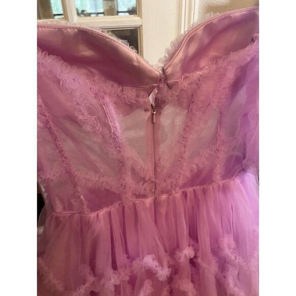 Fairy Dress Womens Small Purple Corset Sexy Sheer Tulle Princess WhimsiGoth - Picture 7 of 9